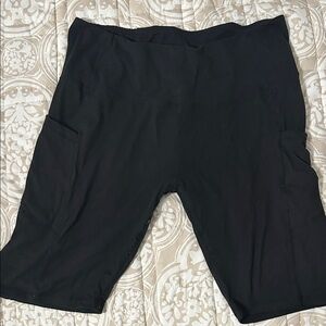 Black Biker Shorts with Pockets